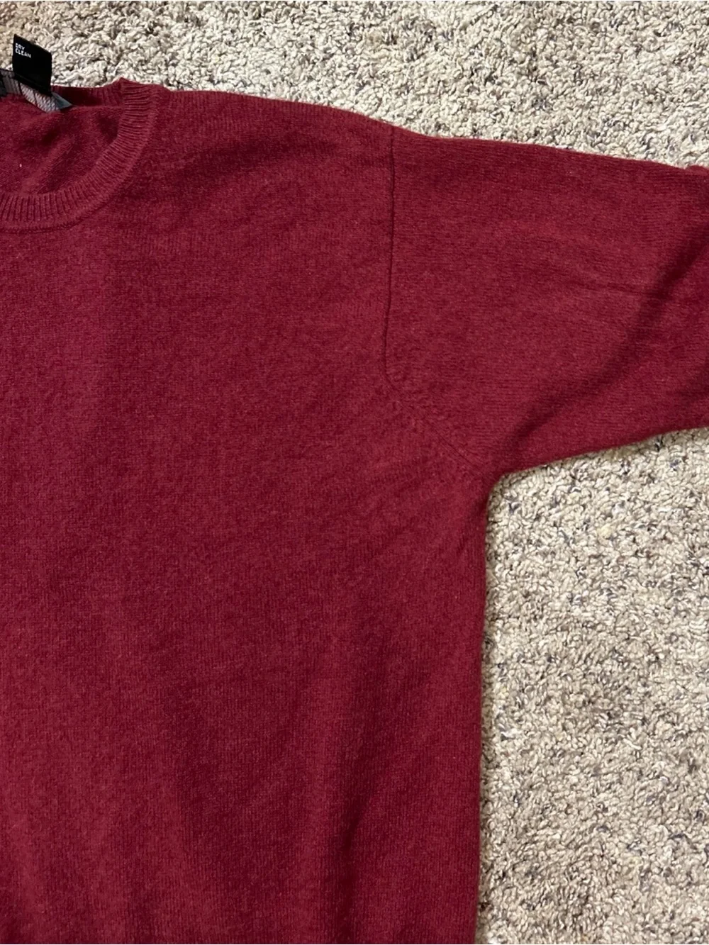Vintage J Crew Pure Cashmere sweater Burgundy Crewneck Pullover Mens Medium